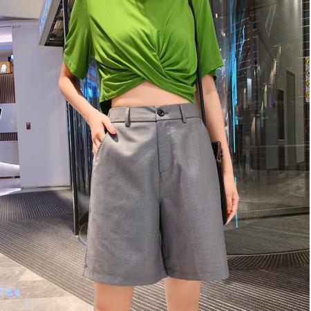 PS21596# 灰色西装短裤...