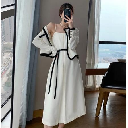 PS50364# 白色小香风套装女秋装新款时尚休闲气质吊带裙两件套 服装批发女装直播货源