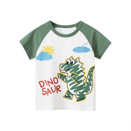 TR23048# 韩版童装款恐龙儿童短袖T恤宝宝衣服打底汗衫一件代发 童装批发儿童服饰货源