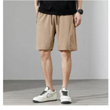 TR33766# 大码天丝短裤-夏季新款运动休闲男士短裤光板可二开 男装批发男士服饰货源