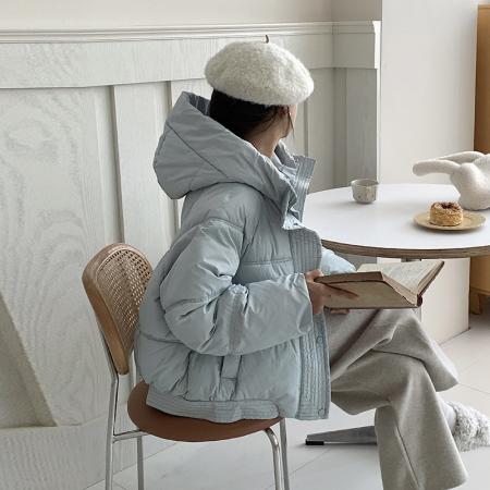TR60483# 连帽短款气质羽绒棉服女冬季新款宽松显瘦面包服外套小个子