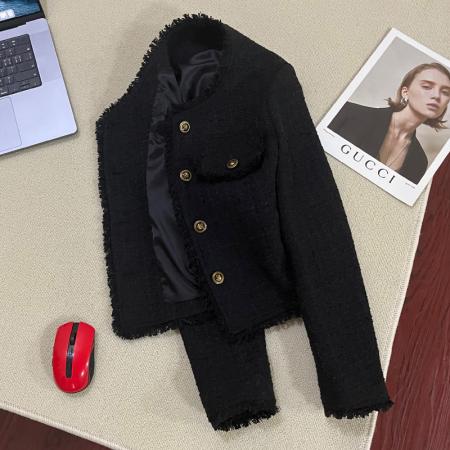 TR61852# 黑色小香风西装外套女秋季新款高级感今年流行时尚小西服潮