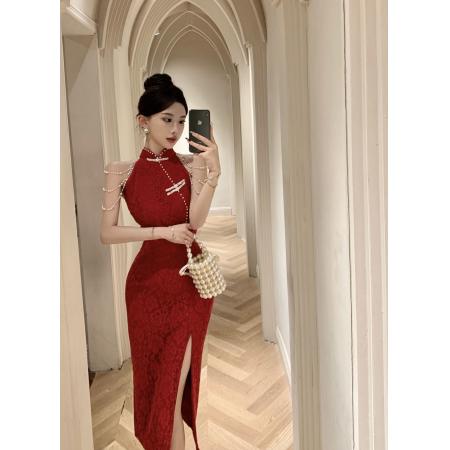 TR62663# 新款蕾丝旗袍重工礼服裙连衣裙 服装批发女装批发服饰货源