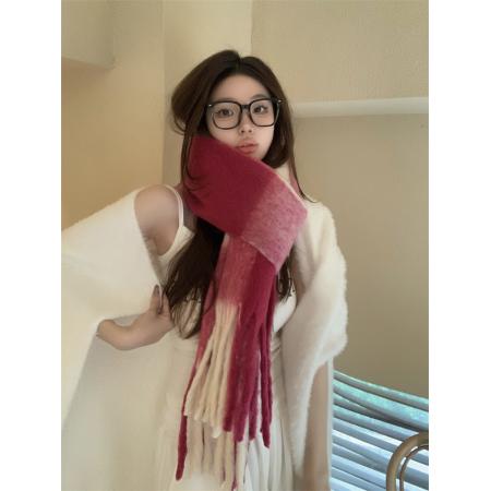 TR63892# 彩虹格子大围巾女冬季韩版高级感加厚围巾保暖披肩围脖 服装批发女装批发服饰货源