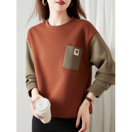 TR68210# 无帽卫衣女士装春秋冬季新款爆款时尚欧货洋气大码宽松上衣 服装批发女装批发服饰货源