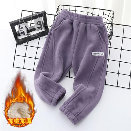 TR72855# 女童裤子加绒加厚新款冬装卫裤运动裤冬天宽松外穿保暖 童装批发童装货源