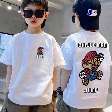 LN14419# 童T恤夏季韩版新款儿童短袖 中大童纯棉卡通潮款上衣男童短袖
