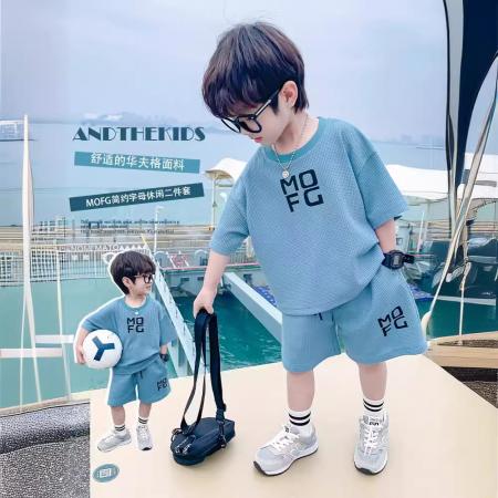 LN14469# 男童套装夏季短袖套装新款中小童洋气男孩夏装休闲运动儿童装