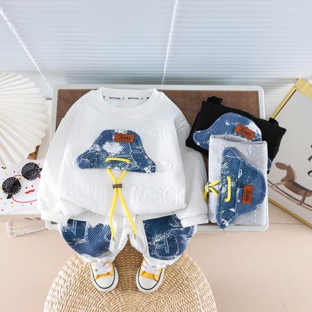 LN14492# 男童卫衣春秋款新款儿童帅气时髦炸街T恤秋装韩系圆领上衣潮