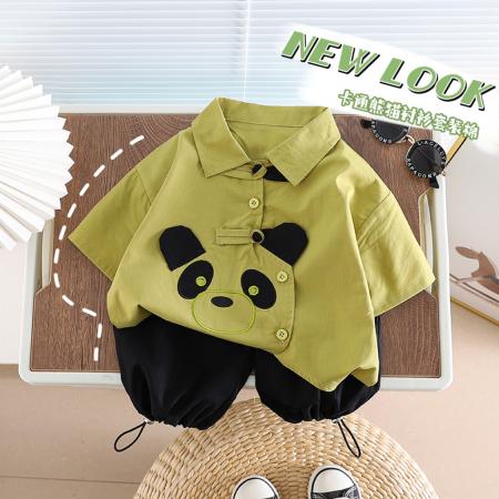 LN14497# 男童t恤短袖套装新款夏季夏装儿童可爱两件套童装潮一件代发