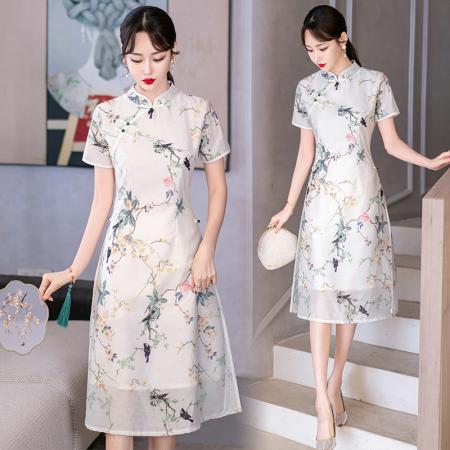 LN16364# 新款改良旗袍年轻款新中式平时可穿中国风连衣裙 服装批发女装批发服饰货源