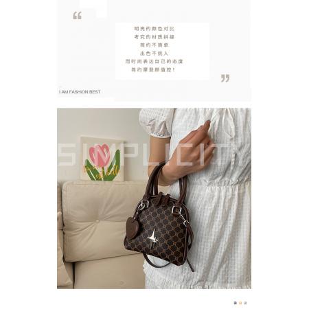 TJ1006# 2024秋季新款贝壳老花复古潮流手提挂饰ins风时尚女包