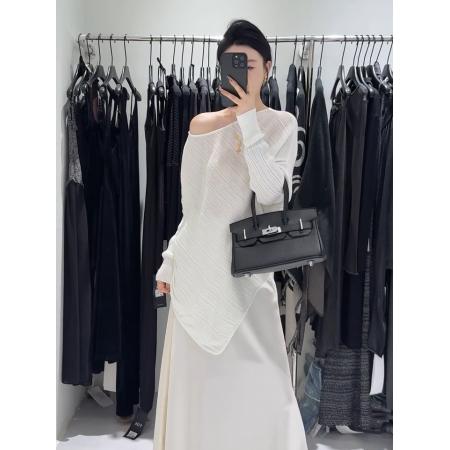 FA37236# 秋季不规则宽松大板型毛针织衫女秋时尚上衣 服裝批發女裝批發服飾貨源