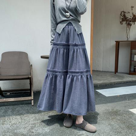 FA37267# 秋冬新款半身裙女法式a字大裙摆中长款蛋糕裙伞裙长裙子 服裝批發女裝批發服飾貨源