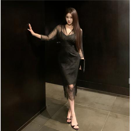 FA37401# 法式V领假两...
