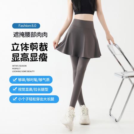 FA37478# 鲨鱼裙裤女春夏季外穿假两件瑜伽裤打底一体收腹塑形裤骑行打底裤 服裝批發女裝批發服飾貨源