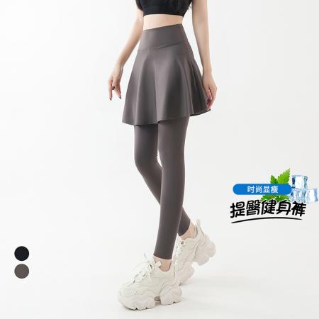 FA37478# 鲨鱼裙裤女春夏季外穿假两件瑜伽裤打底一体收腹塑形裤骑行打底裤 服裝批發女裝批發服飾貨源