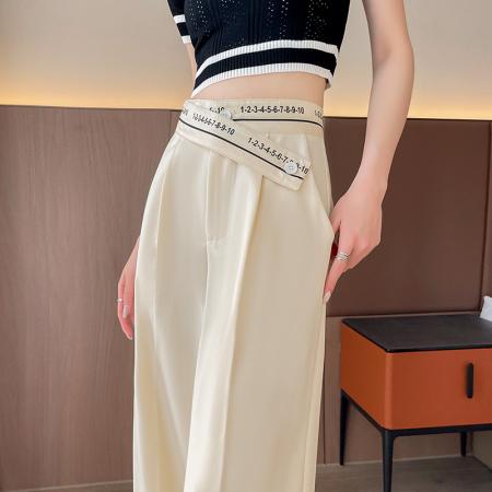 FA37481# 夏款个性原创垂感遮瑕显瘦拖地阔腿裤 服裝批發女裝批發服飾貨源