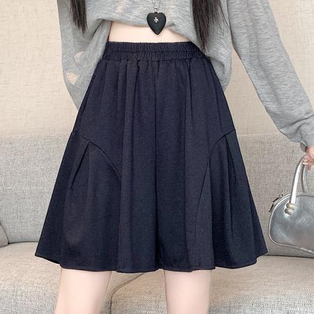 FA37572# 秋冬新款时尚百搭高腰阔腿休闲裤裙 服裝批發女裝批發服飾貨源