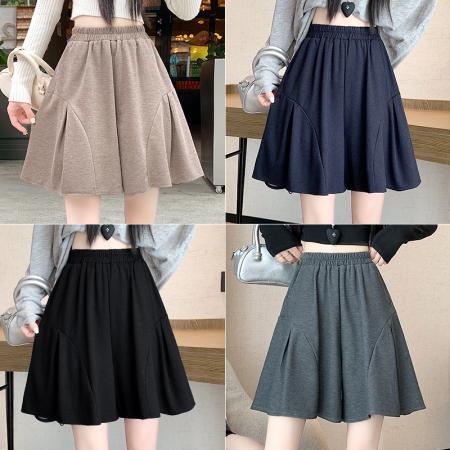 FA37572# 秋冬新款时尚百搭高腰阔腿休闲裤裙 服裝批發女裝批發服飾貨源