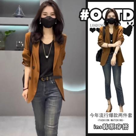 FA37710# 职业高级感西装外套女春秋季新款盐系轻熟气质 服裝批發女裝批發服飾貨源