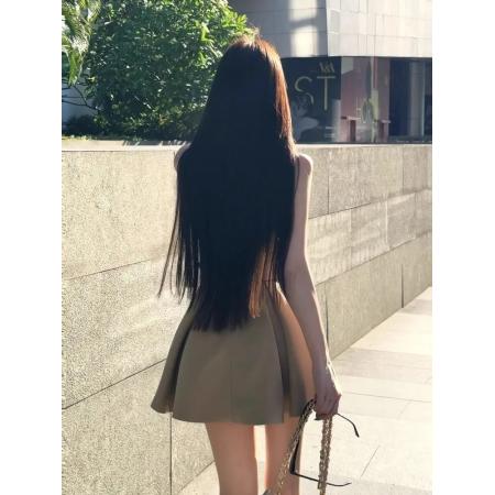 FA37750# 法式老钱风洋气收腰西装领无袖连衣裙女夏季新款通勤百... 服裝批發女裝批發服飾貨源