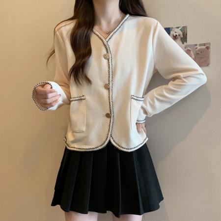 FA37830# 秋装大码女装气质小香风宽松短款上衣M-4XL200斤 服裝批發女裝批發服飾貨源