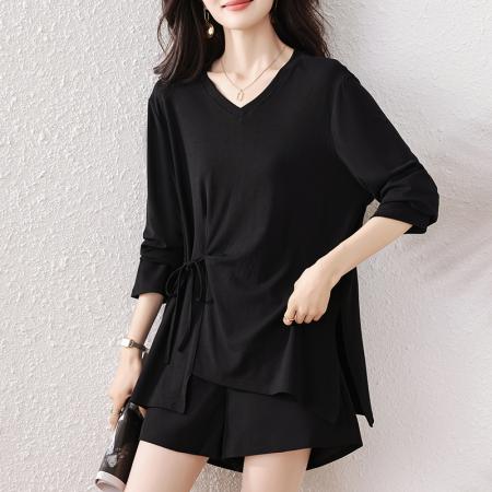 FA37835# 新款大码T恤夏款女装时尚减龄洋气修身宽松型小衫打底 服裝批發女裝批發服飾貨源