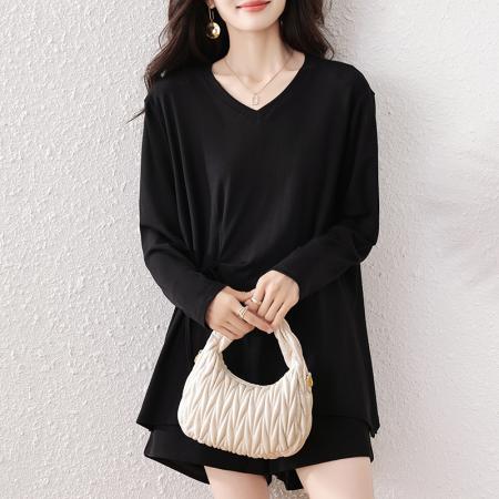 FA37835# 新款大码T恤夏款女装时尚减龄洋气修身宽松型小衫打底 服裝批發女裝批發服飾貨源