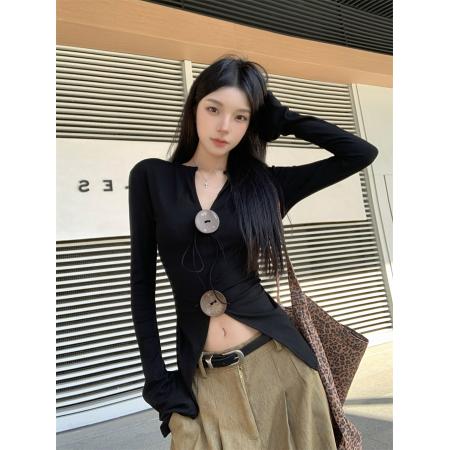 FA37841# 秋装长袖T恤女设计感 服裝批發女裝批發服飾貨源