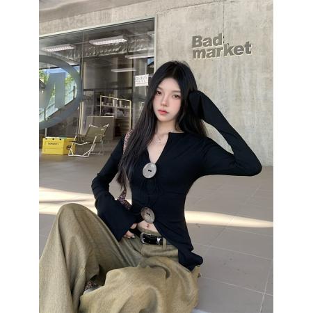 FA37841# 秋装长袖T恤女设计感 服裝批發女裝批發服飾貨源