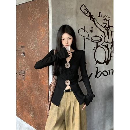 FA37841# 秋装长袖T恤女设计感 服裝批發女裝批發服飾貨源