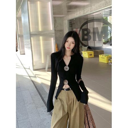 FA37841# 秋装长袖T恤女设计感 服裝批發女裝批發服飾貨源