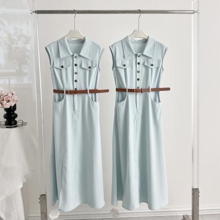 FA37908# 夏日唱片夏季时尚气质百搭设计感洋气轻奢减龄连衣裙 服裝批發女裝批發服飾貨源