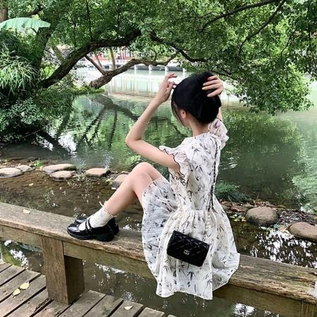 FA37921# 新中式绝美清新小众连衣裙女夏季新款复古小个子修身显瘦短裙 服裝批發女裝批發服飾貨源