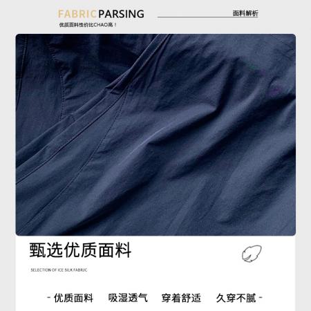 FA38065# 藏青色美式复古工装裤女夏季休闲宽松垂坠感小个子显瘦直筒阔腿裤  服裝批發女裝批發服飾貨源