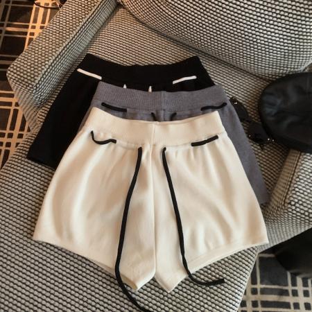 FA38096# 秋冬复古针织高腰短裤 服裝批發女裝批發服飾貨源