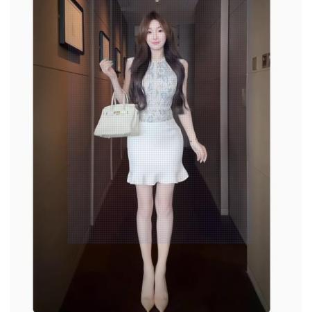 FA38132# WW定制气质名媛背心上衣包臀半裙两件套女夏季时尚百搭套装 服裝批發女裝批發服飾貨源