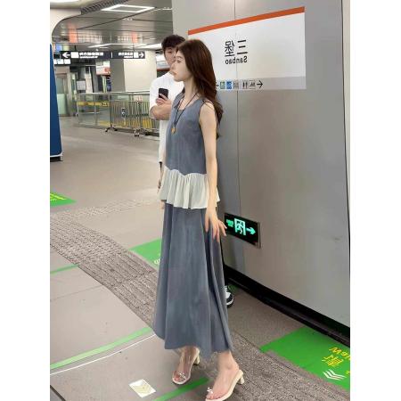 FA38156# 时尚减龄套装裙女夏季新款洋气显瘦减龄无袖上衣半身裙气质两件套 服裝批發女裝批發服飾貨源