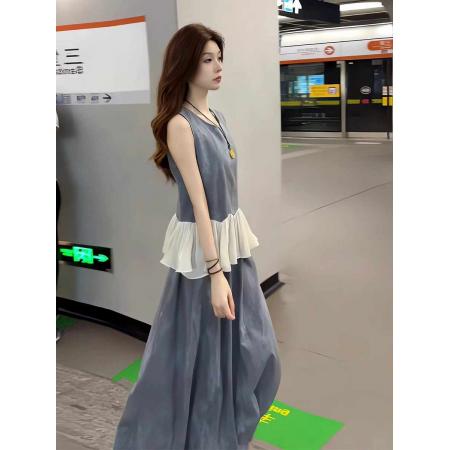 FA38156# 时尚减龄套装裙女夏季新款洋气显瘦减龄无袖上衣半身裙气质两件套 服裝批發女裝批發服飾貨源
