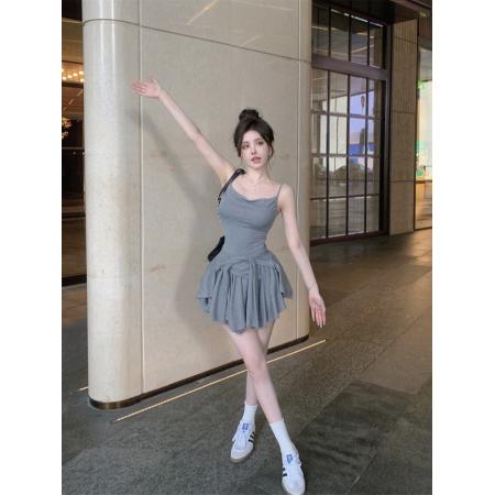 FA38193# 纯欲夏季套装女防晒开衫外搭吊带背心上衣百褶短裙三件套 服裝批發女裝批發服飾貨源
