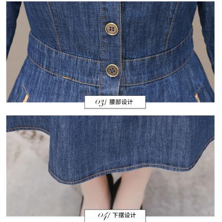 FA38317# 秋季女装新款流行韩系气质显瘦长款休闲长袖牛仔裙连衣裙 服裝批發女裝批發服飾貨源