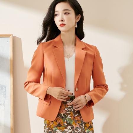 FA38321# 米思阳春季新款时尚气质短外套一粒扣修身显瘦通勤OL西装 服裝批發女裝批發服飾貨源