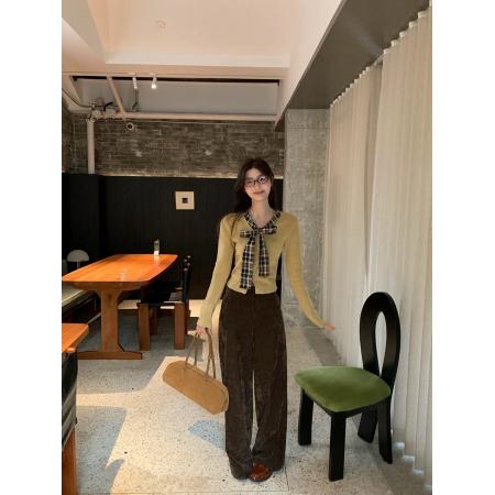 FA38323# 红人馆针织开衫女秋冬新款韩系穿搭假两件上衣外搭毛衣外套 服裝批發女裝批發服飾貨源