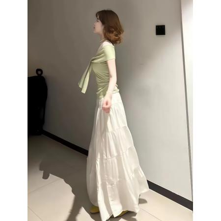 FA38342# 套装女夏季新款纯欲风辣妹一字肩上衣高腰显瘦半身裙两件套潮 服裝批發女裝批發服飾貨源