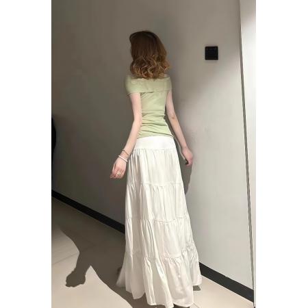 FA38342# 套装女夏季新款纯欲风辣妹一字肩上衣高腰显瘦半身裙两件套潮 服裝批發女裝批發服飾貨源