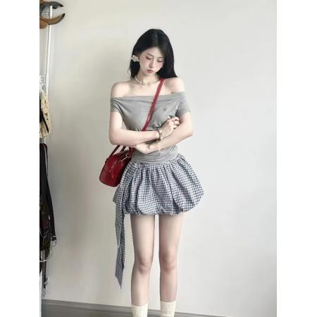 FA38352# 夏季轻熟御姐穿搭性感辣妹纯欲风高级感独特绝美上衣短裙两件套装 服裝批發女裝批發服飾貨源