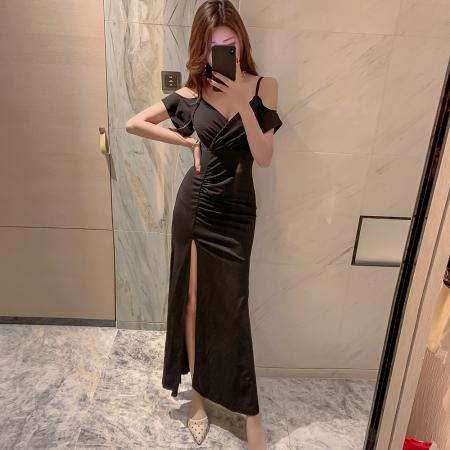 FA38427# 宴会晚礼服女新款长款端庄大气高贵优雅名媛气质主持人 服裝批發女裝批發服飾貨源