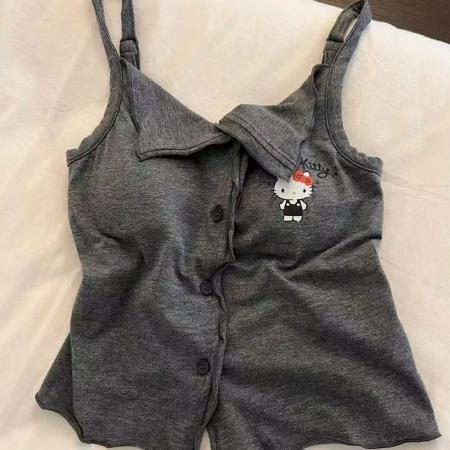 FA38445# 【带胸垫】ins风卡通睡衣女夏季新款可爱学生宿舍吊带居家服套装 服裝批發女裝批發服飾貨源