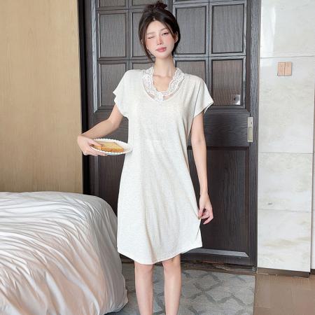 FA38470# 夏季新款睡衣女莫代尔法式性感纯欲风简约睡裙家居服 服裝批發女裝批發服飾貨源